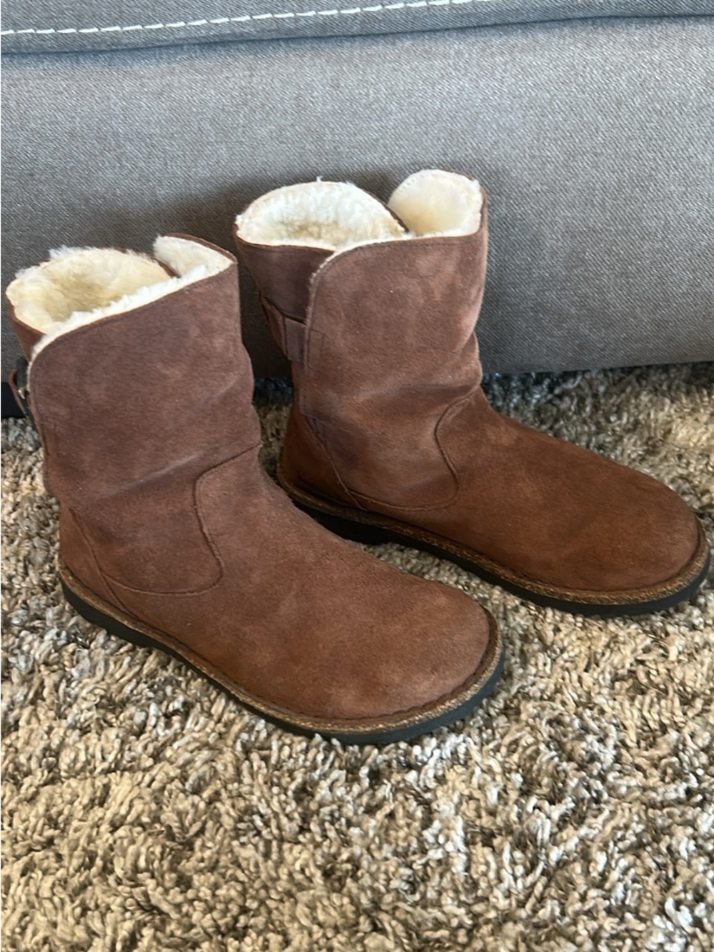 Women's Birkenstocks Cozy Suede Shearling Lined Boot - Brown